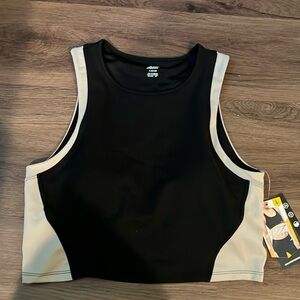 NWT-Avia high neck sports bra. Black and tan.